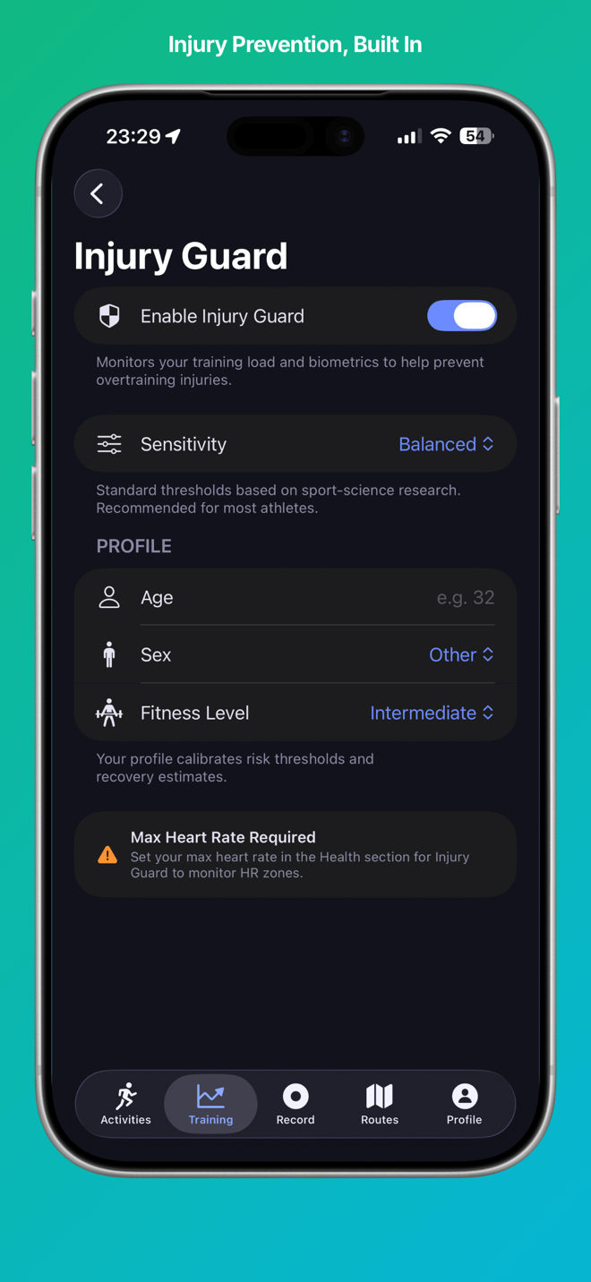 PaceGrid — fitness tracker