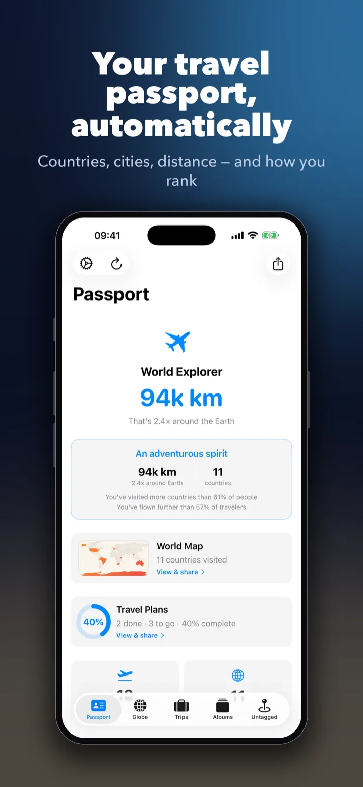 PhotoFlight — travel map from photos